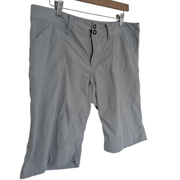 Arc'teryx Parapet Long Shorts Women 12 Light Grey Mid Rise Quick Dry Active Hike - Picture 4 of 12